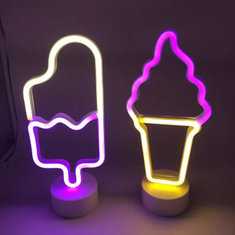 Светодиодный неоновый светильник неоновая вывеска лампа для мороженого коробка для мороженого магазин подставка для выпечки Ресторан Бар
