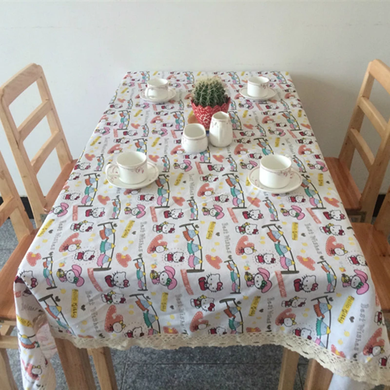 Hello Kitty Table Cloth Waterproof Oilproof Tablecloth Cartoon Table