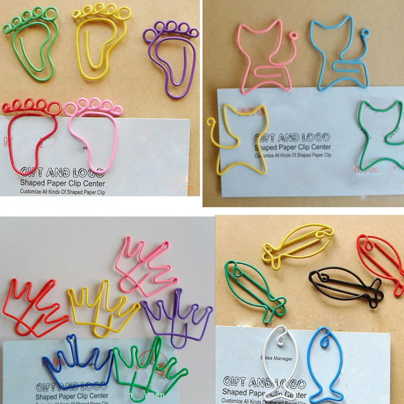 Keythemelife 50 Pcs Creative Cute Kawaii Paper Clips Bookmark Memo Clip