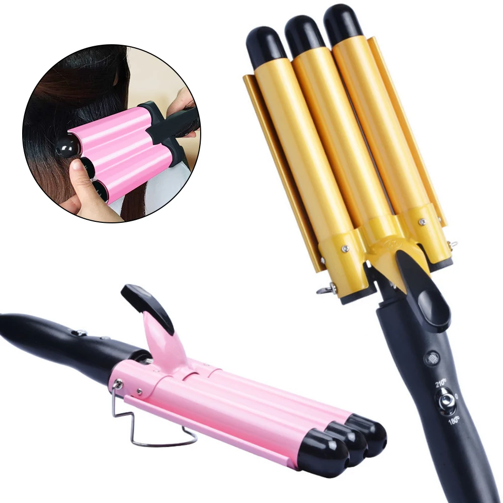 

110-220v Perm Splint Titanium Ceramic Automatic Hair Curler 3 Barrel Waver Hair Curlers Manual Hair Curlers Rollers Styling Tool