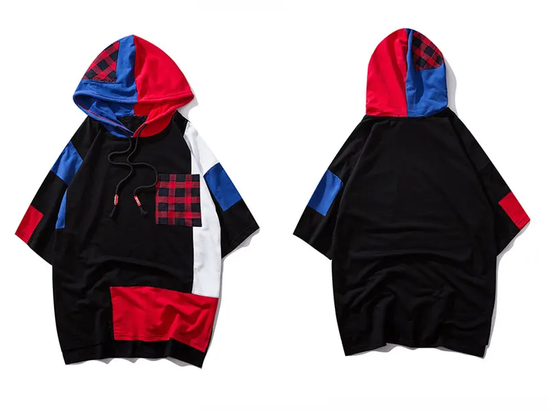 Color Block Patchwork Hoodies 1