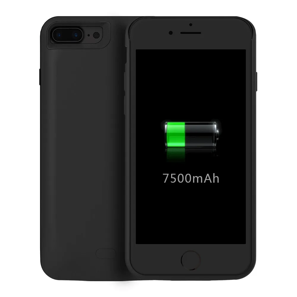 Kopen 7500 mah Batterij Opladen Case voor iPhone 7 Plus Draagbare Draadloze Power Bank Case De Cellulaire voor iPhone 7 Plus ingebouwde Magnetische