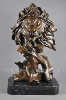 

lifelike bronze nobility craft Lion head portrait bronze sculpture, copper animal sculpture crafts modern sculpture dw-130