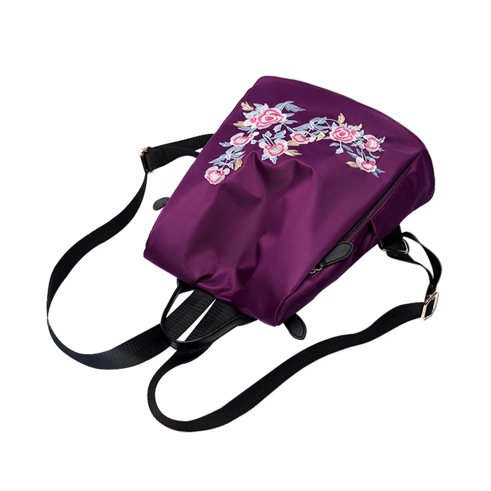 Вышивка в этническом стиле, нейлоновый рюкзак, ткань Оксфорд, водонепроницаемый, Противоугонный, для путешествий, модные рюкзаки на плечо для женщин, сумки для девочек
