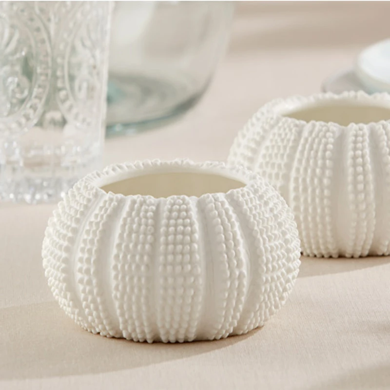 

3pcs/lot Beach Wedding Favors gift "Sea Tidings" Sea Urchin Tealight Holders (comes without the candle)