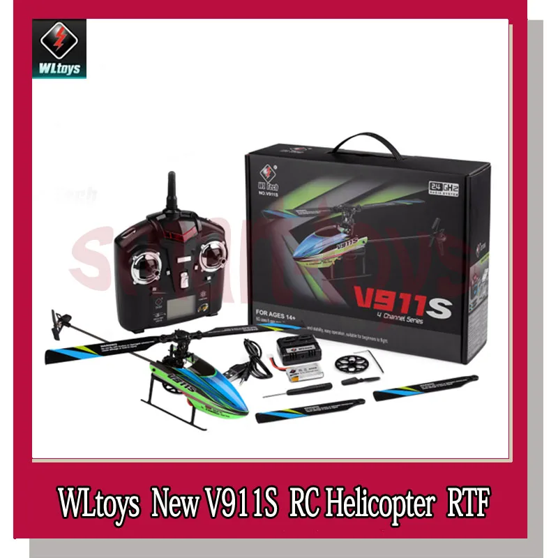 WLtoys V911S 2 4G 4CH 6 Aixs Gyro беспилотный RC вертолет RTF 2018 Новый горячий дистанционного