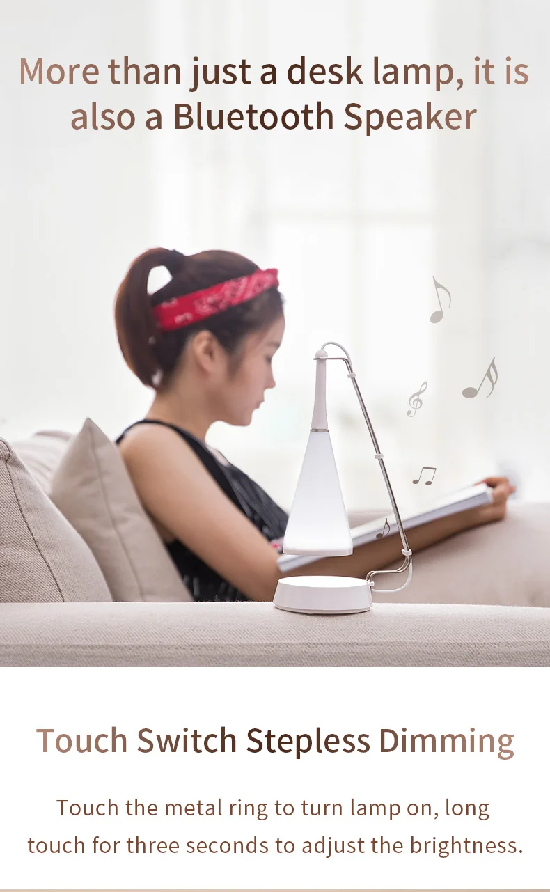 Onefire NEW Bluetooth Speaker Table Lamp,Control Music Audio Speaker Warm Color Smart LED Night Lamp for home