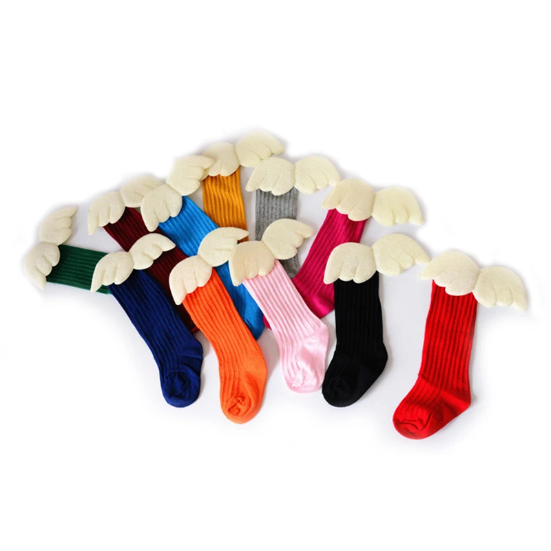 

Angel Wings design baby socks Spring Autumn Cotton Kids Socks Soft Toddler Knee High long Socks for Baby Boy Girls legwarmer