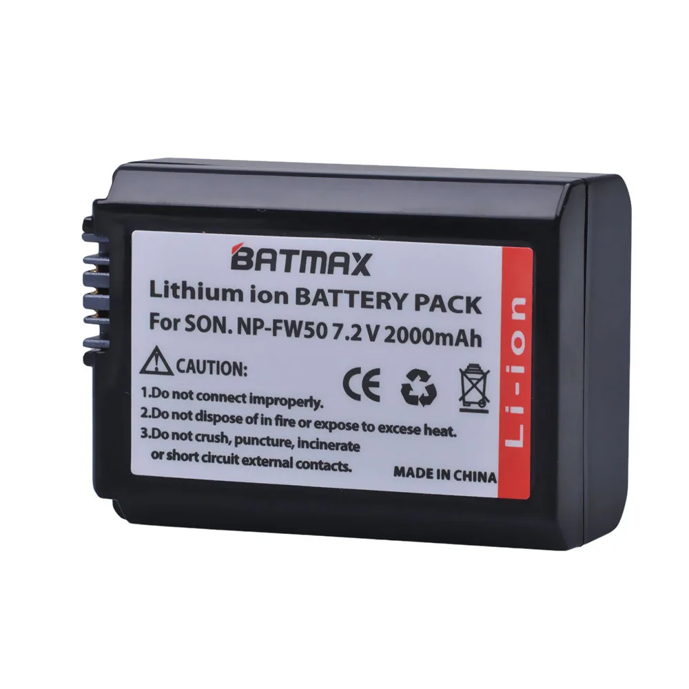 Аккумуляторная батарея Batmax 1x NP-FW50 NP FW50 для Sony a37 a5100 NEX5T NEX5R X-7 NEX6 NEX-5N NEX5C NEX3N NEX3CV a33 a35
