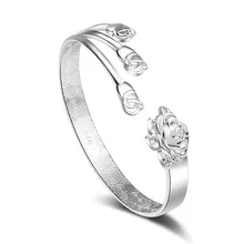 925 пробы серебряный браслет Marquise Rose flower girl Femme роскошный бренд Braclet женский браслет Pulseira Love Feminina SB029