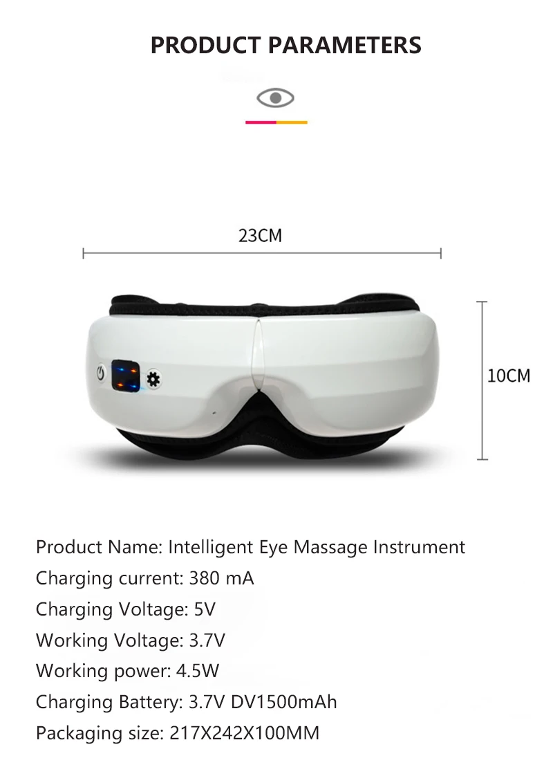 Электрический массажер для глаз с воздушным давлением, беспроводной вибрирующий акупунктурный массажер для глаз, массаж, постоянная температура, нагрев, Уход за глазами