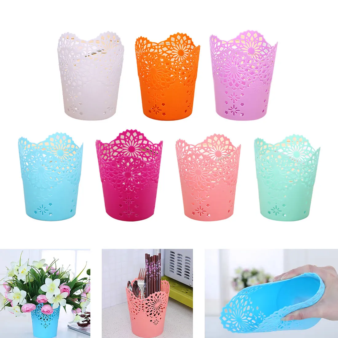 Multifunctional creative Makeup Brush Holder Rubbish Storage Desktop Ornament Crafts Storage Basket makeup organizer storage box