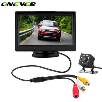

Universal Waterproof Night Vision Reversing Backup Rear View Camera+5'' TFT LCD Rear View Monitor Kit Wide Angle Rearview Camera