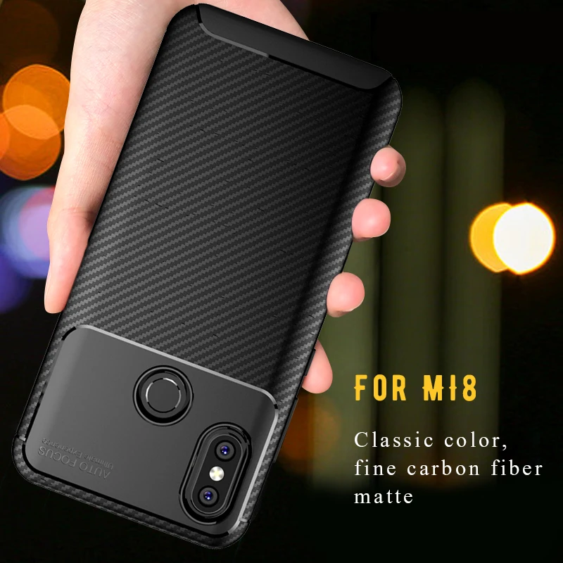 Best Silicon Phone Case For Xiaomi pocphone f1 mi A2 Mi6X Mi8 Carbon Fiber Skins Back Cover on the Redmi 6a note 6 5 pro Fundas Coque