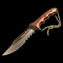 ToughKeng 5Cr13 стальные тактические охотничьи ножи с фиксированным лезвием, ножи с деревянной ручкой, ножи для выживания на открытом воздухе, Чехол Cordura