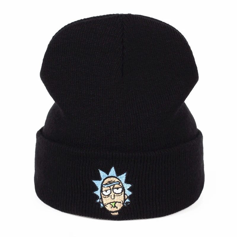 Rick and marty зимние шапки Rick Beanies эластичные фирменные горнолыжные шапки с вышивкой теплые унисекс вязанные шапочки Skullies US Animation