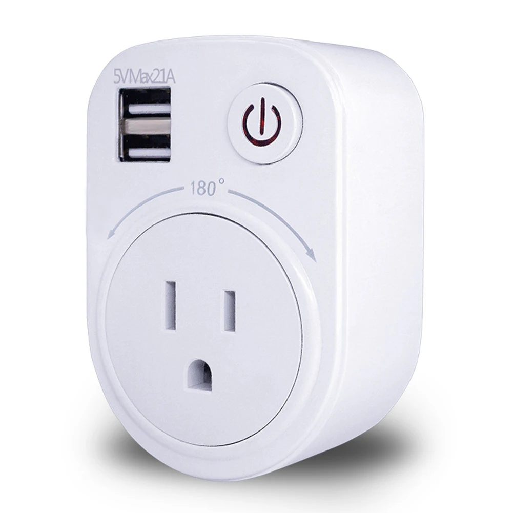 Dual USB Port 2.1A Wall Charger Power Adapter Travel Socket Switch With AC Outlet EU/US/UK Plug Socket Surge Protect Panel