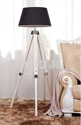 TEAK WOODEN FLOOR LAMP VINTAGE HOME DECOR NAUTICAL STYLISH RETRO TRIPOD
