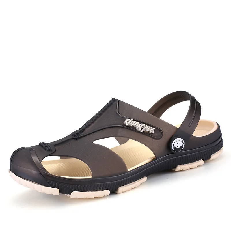 

2019 NEW Men's Sandals Summer Hollow Soft Bottom Beach Slippers Men Anti-Slip Flip Flops Male Sandals Water Shoes