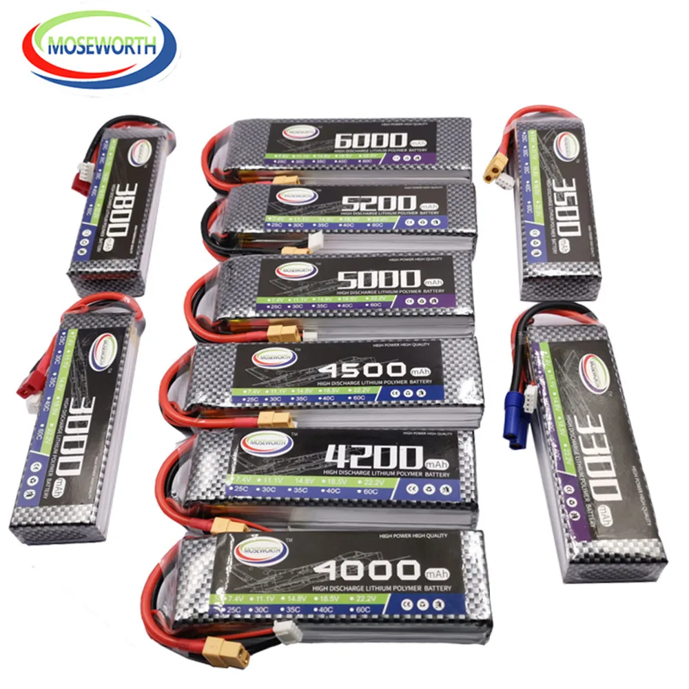 Нано RC LiPo Батарея 3S 11,1 V 1800 2600 3000 3500 4000 4500 5000 мА/ч, 30C 40C 60C для RC вертолет Мультикоптер самолета