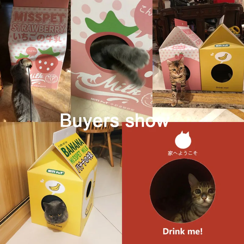DIY Домик для домашних животных, молочная коробка для кошек, скребок для кошачьих туалетов, гофрированная бумажная коробка для кошек, складной игрушечный домик, шлифовальный коготь