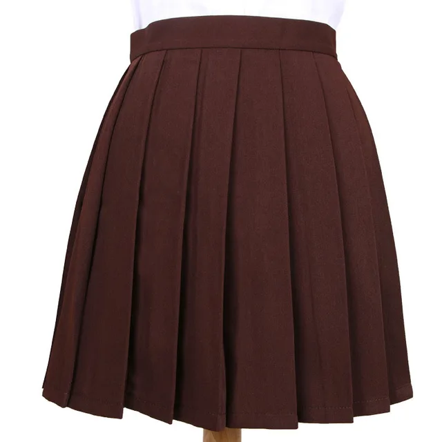 Women Cosplay Pleated Skirt Girl School Uniform Skirt Solid High Waist Skirt Mini Skirtsin