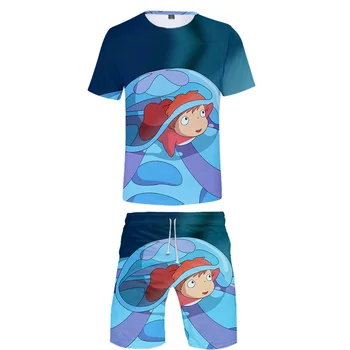 

Ponyo on the Cliff 3D Printed Two Piece Set Trendy Summer T-shirts+Casual Shorts Hot Sale 2019 Trendy Streetwear Clothes