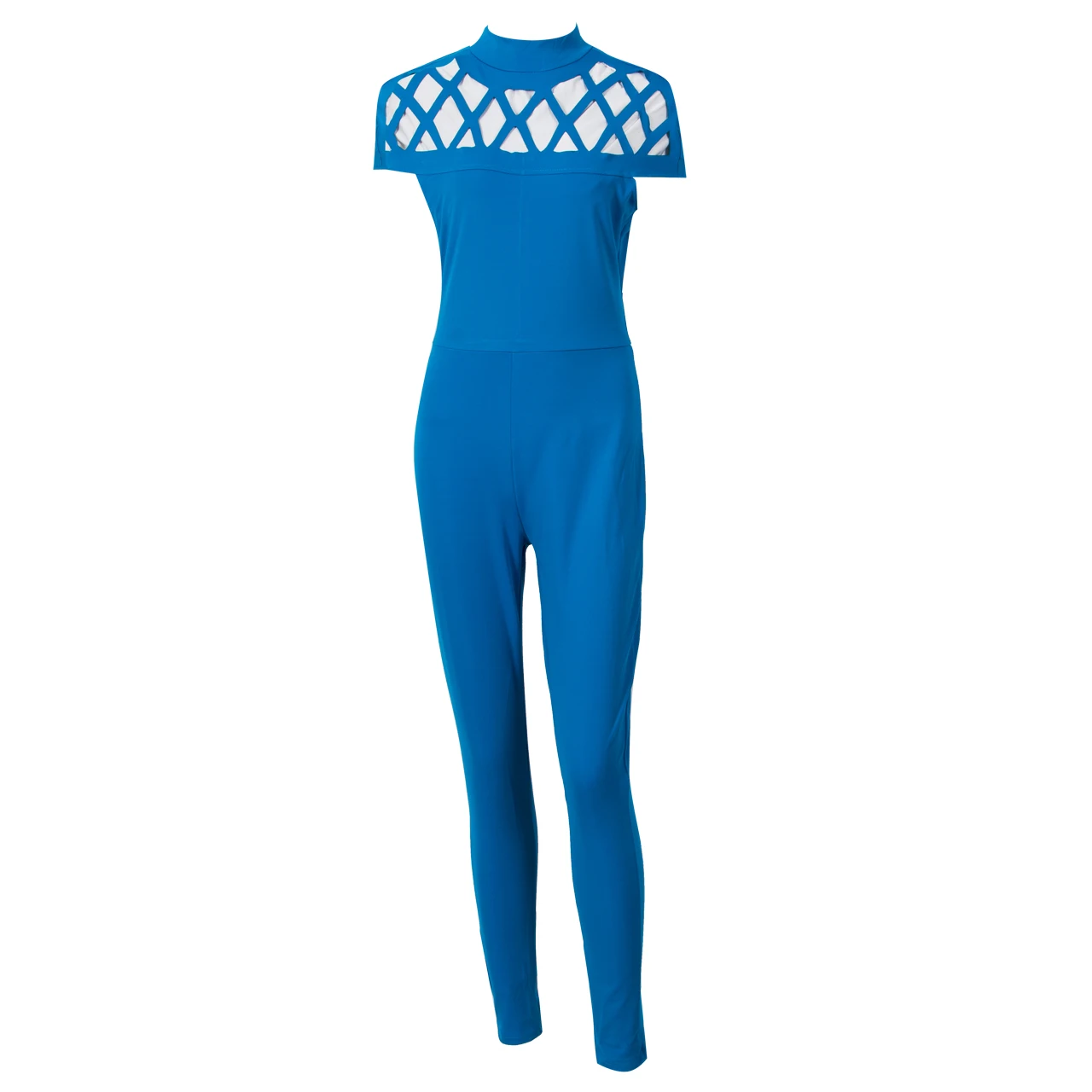 Ladies Solid Clubwear 2017 Hollow Out Stand Collar Jumpsuits Women