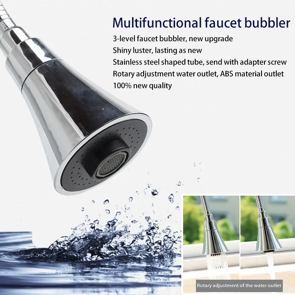 

2 Modes Rotary Style Faucet Bubbler Adjustable Water-saving Jet Regulator Universal Stereo Tube Water Saving Faucet Head