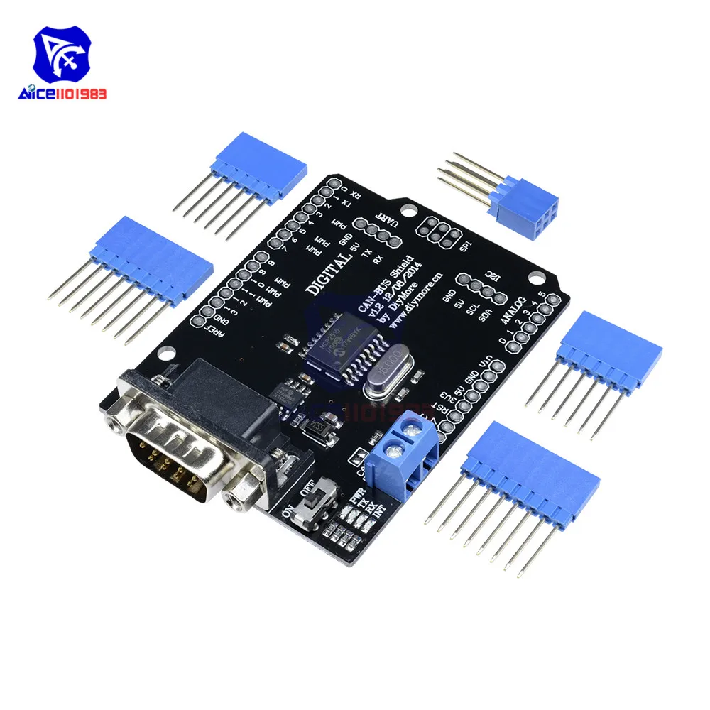 MCP2515 EF02037 CAN BUS Shield SPI 9 контактный стандартный модуль платы расширения Sub D DC 5 12 В для