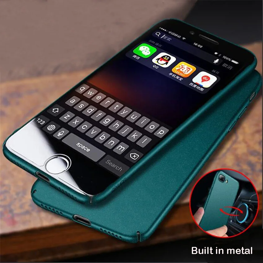 Funda magnética con soporte para coche 8 Plus para iPhone 7 Plus funda rígida con imán esmerilado para iPhone 7, 8, 6 s Plus Bulit-en placa de Metal Funda magnética con soporte para coche 8 Plus para iPhone 7 Plus funda rígida con imán esmerilado para iPhone 7, 8, 6 s Plus Bulit-en placa de Metal