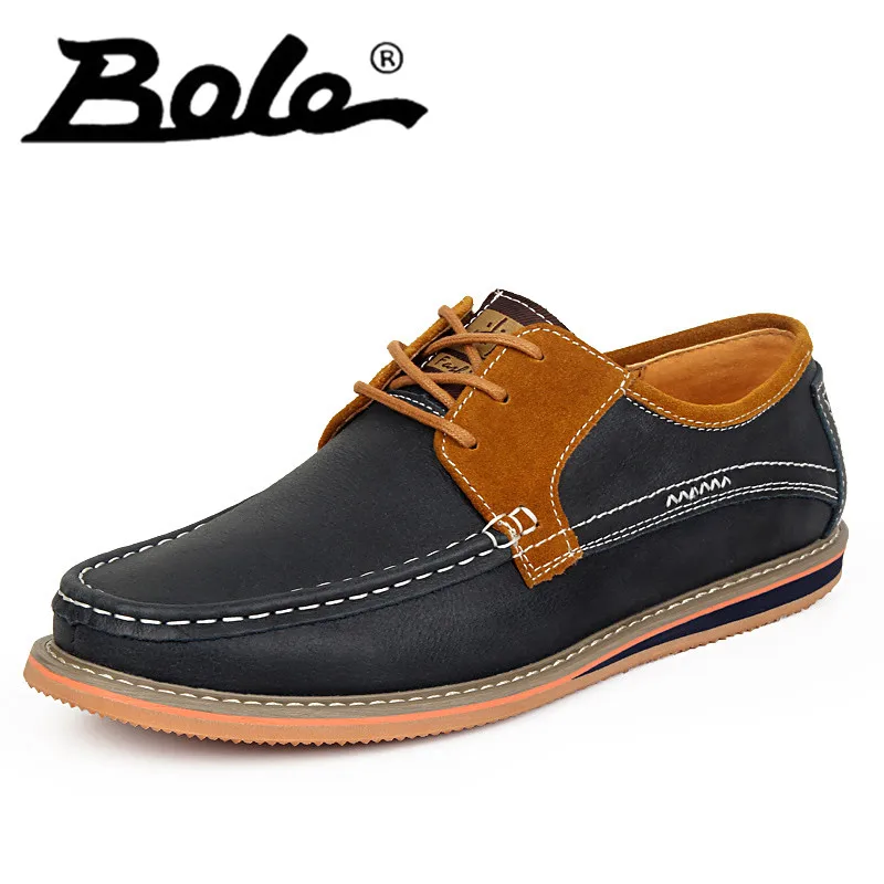 

Driving Shoes Genuine Leather Flat Round Toe Sewing Shoes Men's Male Low Top 3colors Spring Fall Brathable High Quality Shoes