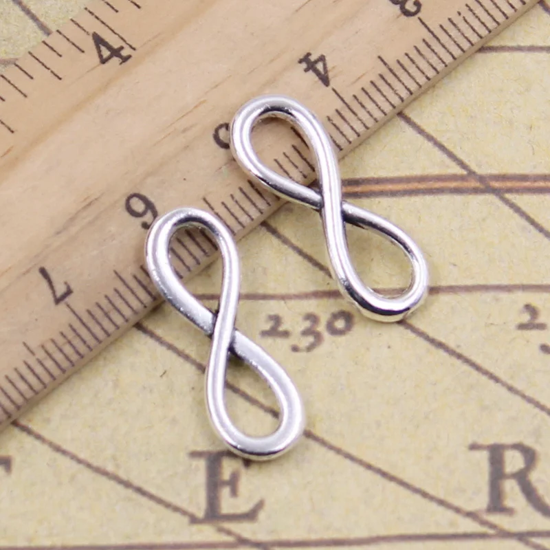 

15pcs/lot Charms infinity symbol connectors 23x8mm Tibetan Silver Pendants Making Findings Antique Jewelry DIY for Necklace