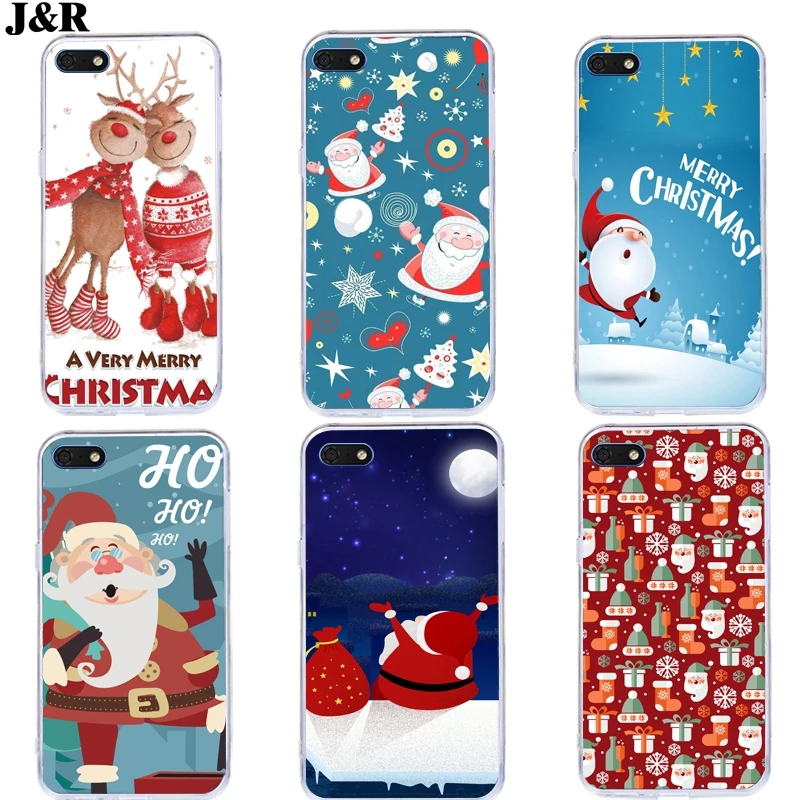 Y5 2018 Case For Huawei Y5 2018 Cover For Huawei Y5 prime 2018 Cases Fundas Cute Painted Christmas Bag Phone Back Covers