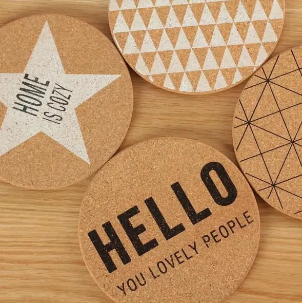Hexagonal cork mat insulation pad Nordic black and white placemats creative home kitchen tools 1PC | Дом и сад