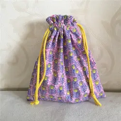 YILE белье хлопок Drawstring многоцелевой органайзер Bag вечерние подарок мешок сельских трава желтый фиолетовый цветок 8502-3