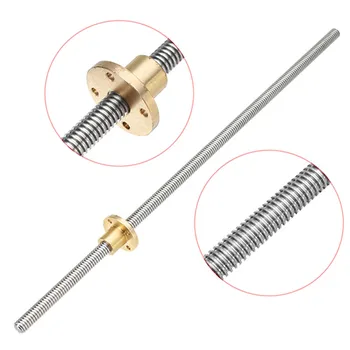 

T10 Length 400mm Trapezoidal Lead Screw Lead 2mm with Brass Nut for CNC Mechanical Work Durable Stainless Steel