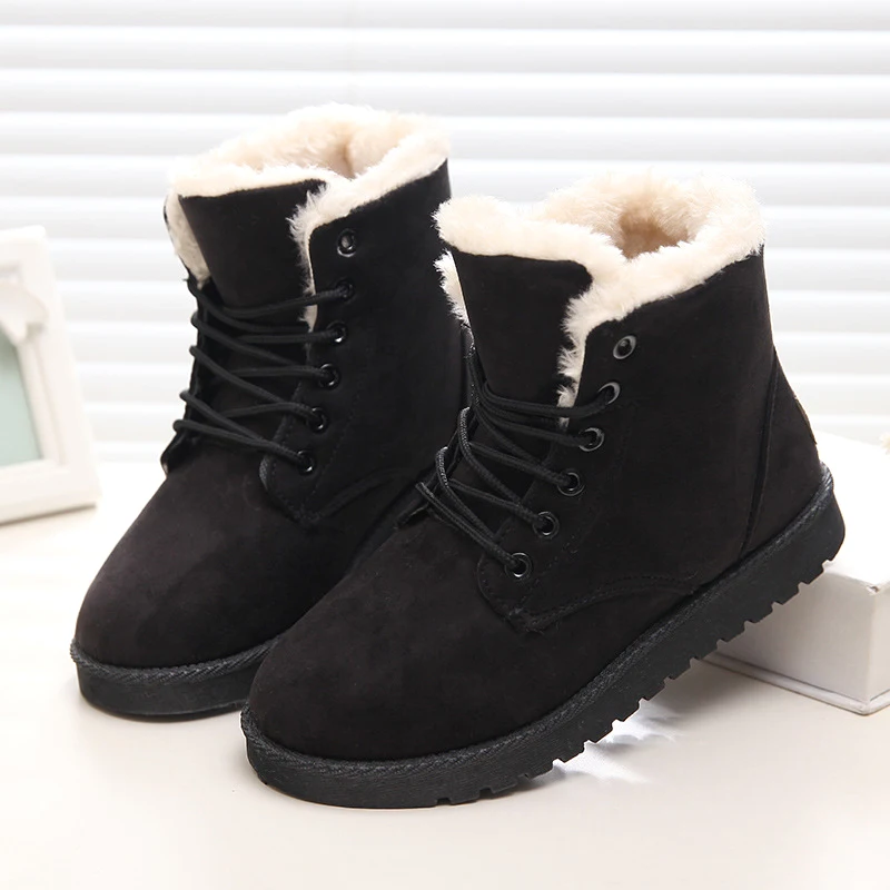 

Women Boots Warm Winter Boots Female Fashion Women Shoes Faux Suede Ankle Boots For Women Botas Mujer Plush Insole Snow Boots