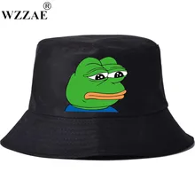 Wzzae Для мужчин Горячая шляпа от солнца грустная лягушка печати Рыбак Панама Bob chapeau Хлопковые фирменные носки летняя Панама для Для женщин в стиле «хип-хоп»