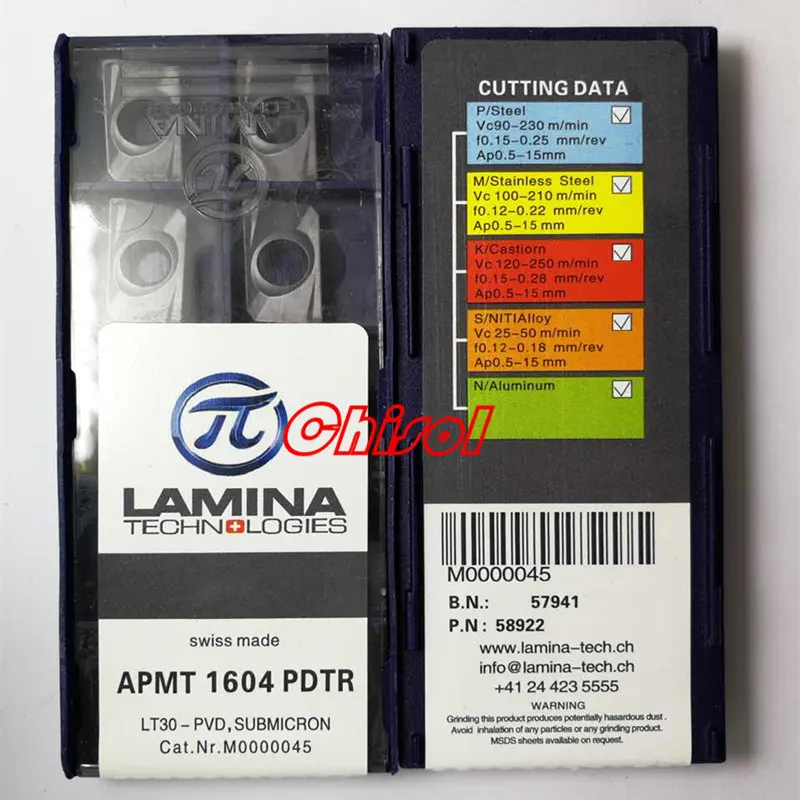 

Free Shipping high quality cnc carbide milling inserts APKT1604PDTR LT30 lathe mill cutter cutting tools