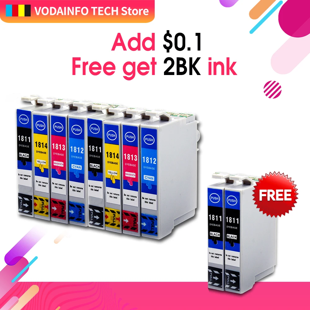 

T1811-T1814 compatible ink cartridge for EPSON XP-212 XP-215 XP-312 XP-315 XP-412 XP-415 XP-225 XP-322 XP-325 printers full ink