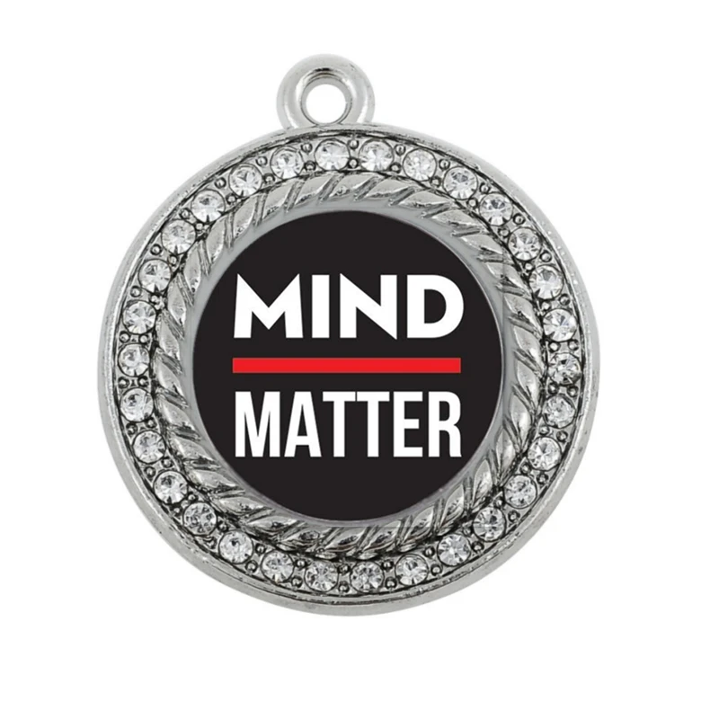 

MIND OVER MATTER CIRCLE CHARM ANTIQUE SILVER PLATED JEWELRY