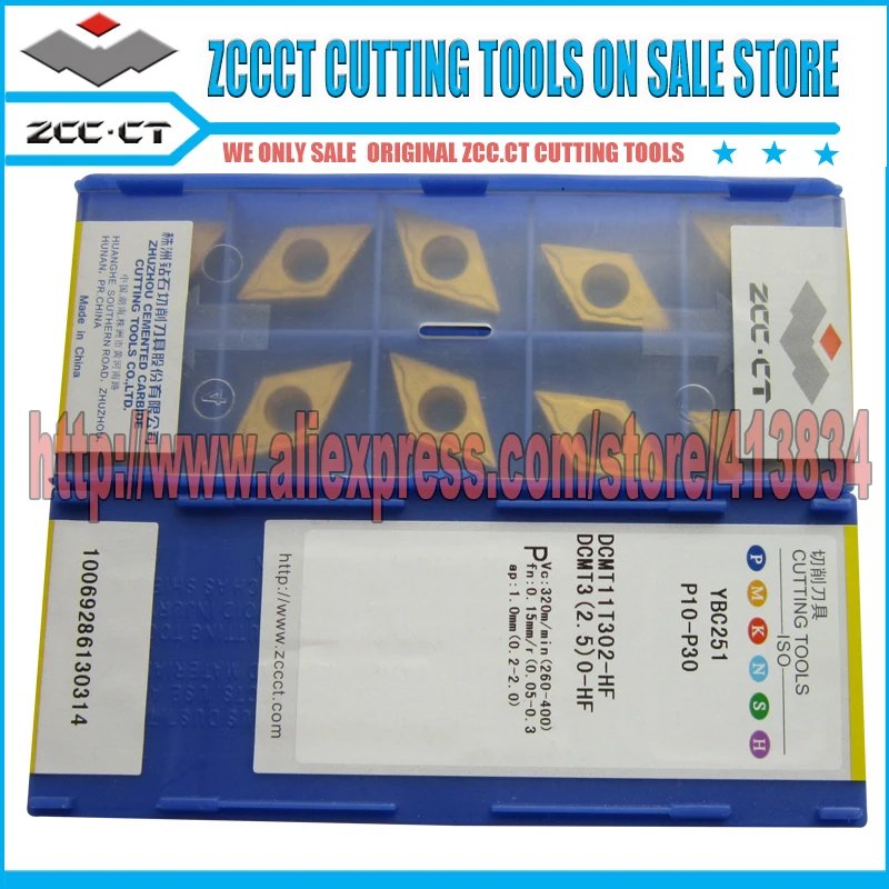 

10pcs ZCC-CT tools DCMT DCMT11T302-HF DCMT11T302 DCMT11T3tungsten carbide cutting tool cnc turning cutter