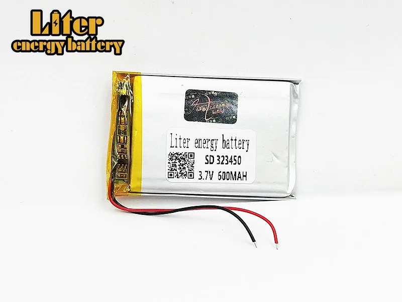 eBook Rechargeable Battery 323450 600mah Li-Po lithium polymer battery 3.7v For GPS MP3 MP4 MP5 DVD  Toy Driving Recorder