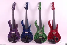 4/4 elektrische Violine Massivholz Leistungsstarke Sound Schöne Intarsien Gitarre Spindelstock #1