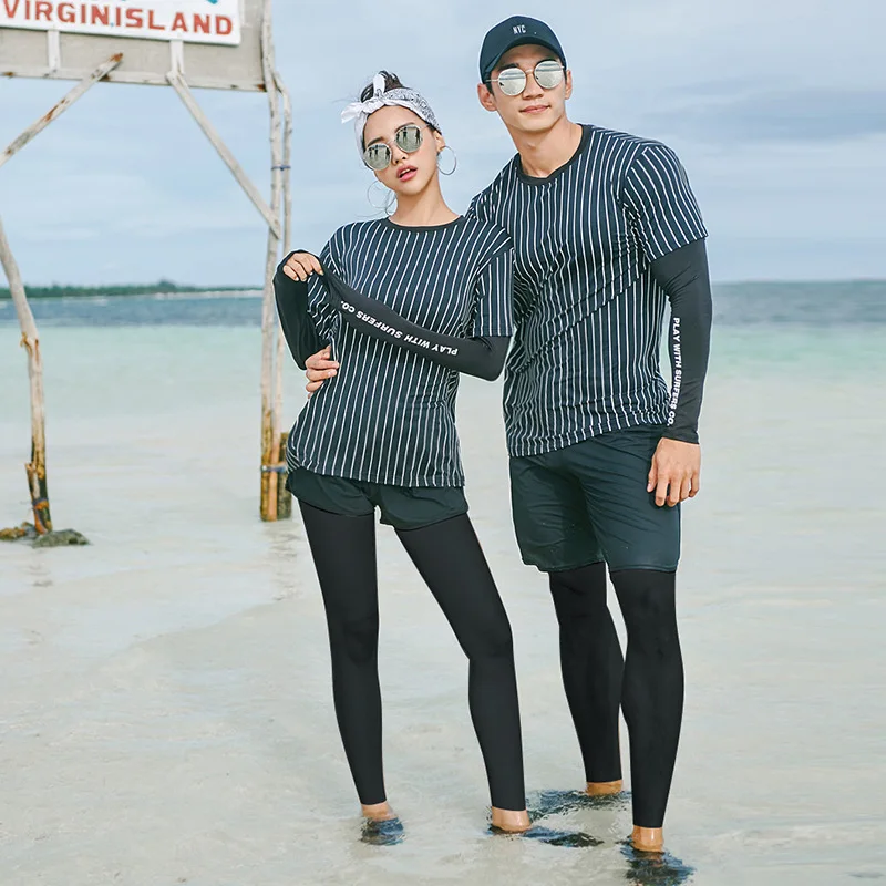 

Korean Swimwear For Women Bikini Guard Clothes Surf Wear Swimsuit 2019 New Swim Suit Rushguard Rashguard Split Three Piece Four