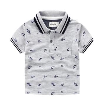 

New Spring Autumn New Childrens Boys Clothes Children Stamp Dinosaur Children Short Sleeved POLO Shirt Roupas Infantis Menino T