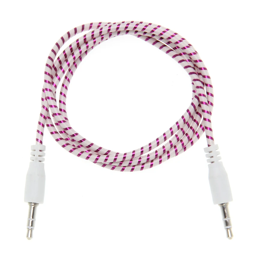 100pcs 3 5mm Audio Cable Plastic ring 3 5 jack to jack aux cord 1m Headphone Speaker AUX Cable for iphone samsung Car MP3 cheap