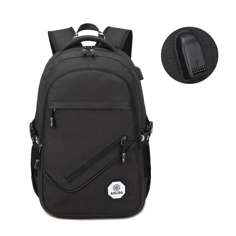

Male Korean Style Leisure Large Capacity Backpack Wear-resistant Scratch-resistant External USB Charging Function Outdoor Travel
