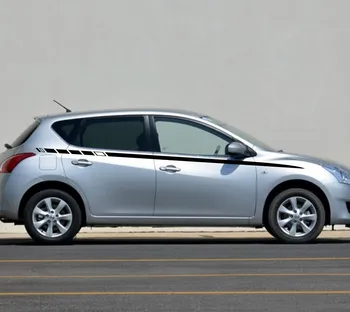 

Car Racing Stripe Flags 118'' Upper Door Decal for TIIDA Truck Vinyl Graphics Motor sticker CB19